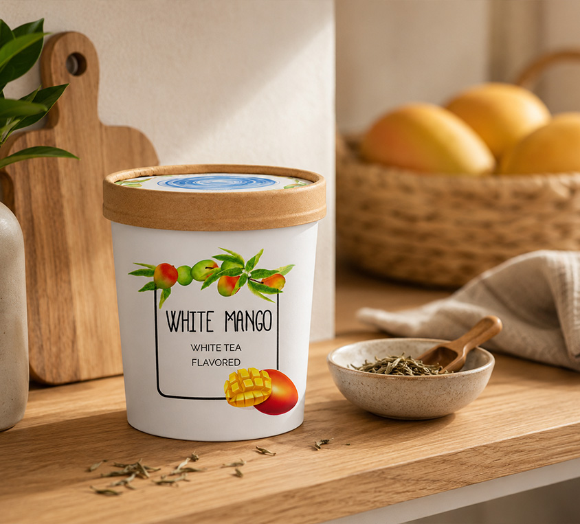 White Mango Leo Tea w kubku prezentowym